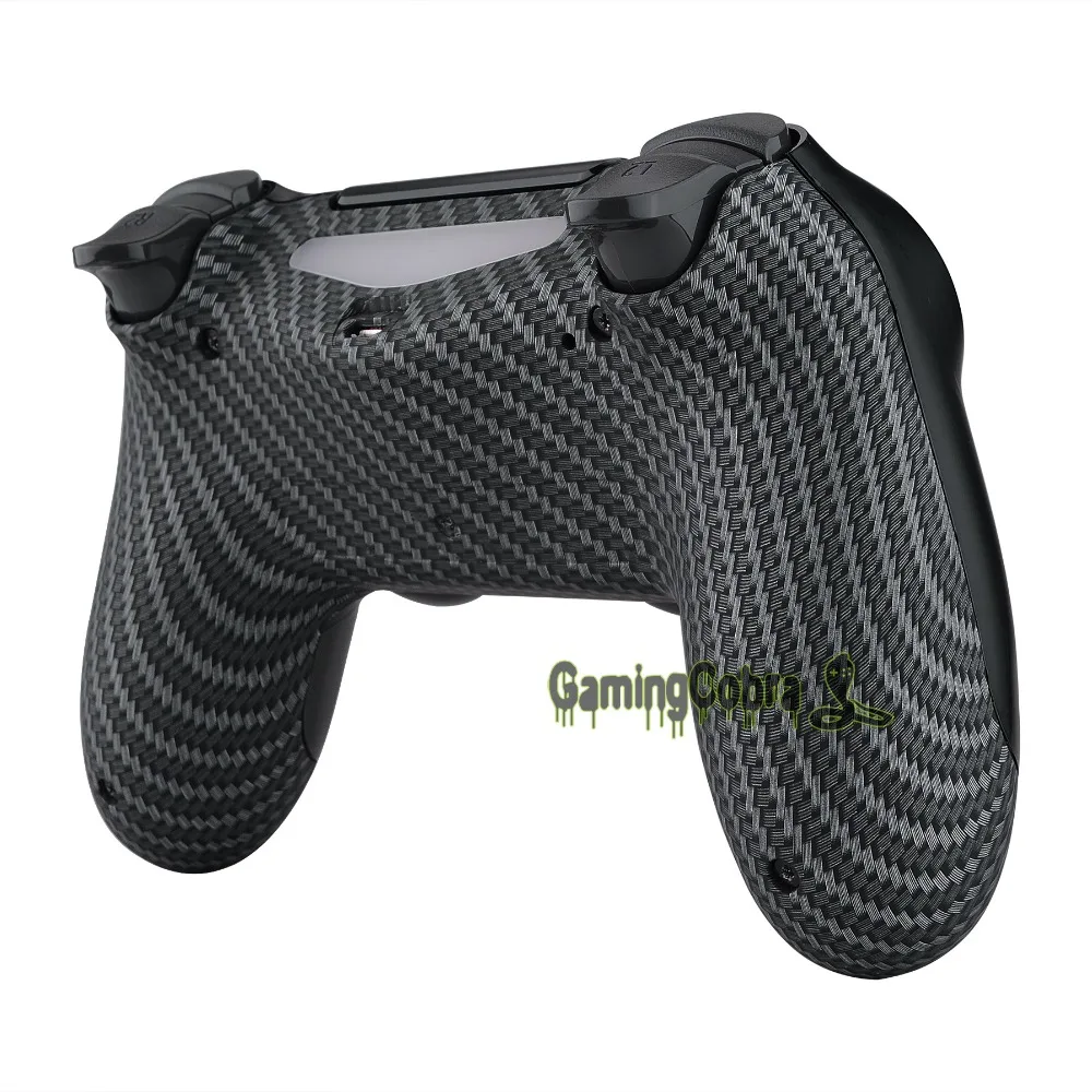 Черное серебристое Углеволокно мягкая сенсорная нижняя часть для PS4 Slim Pro контроллер JDM-040 JDM-050 JDM-055