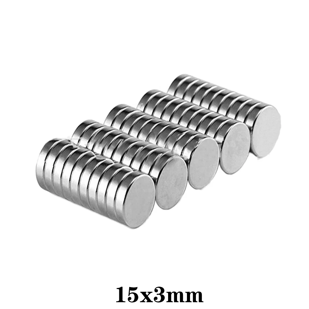 5/10/20/50/100pcs 15×3 Search Minor Magnet Dia 15mm x 3mm Bulk Small Round Magnetic 15x3mm Neodymium Disc Magnets 15*3