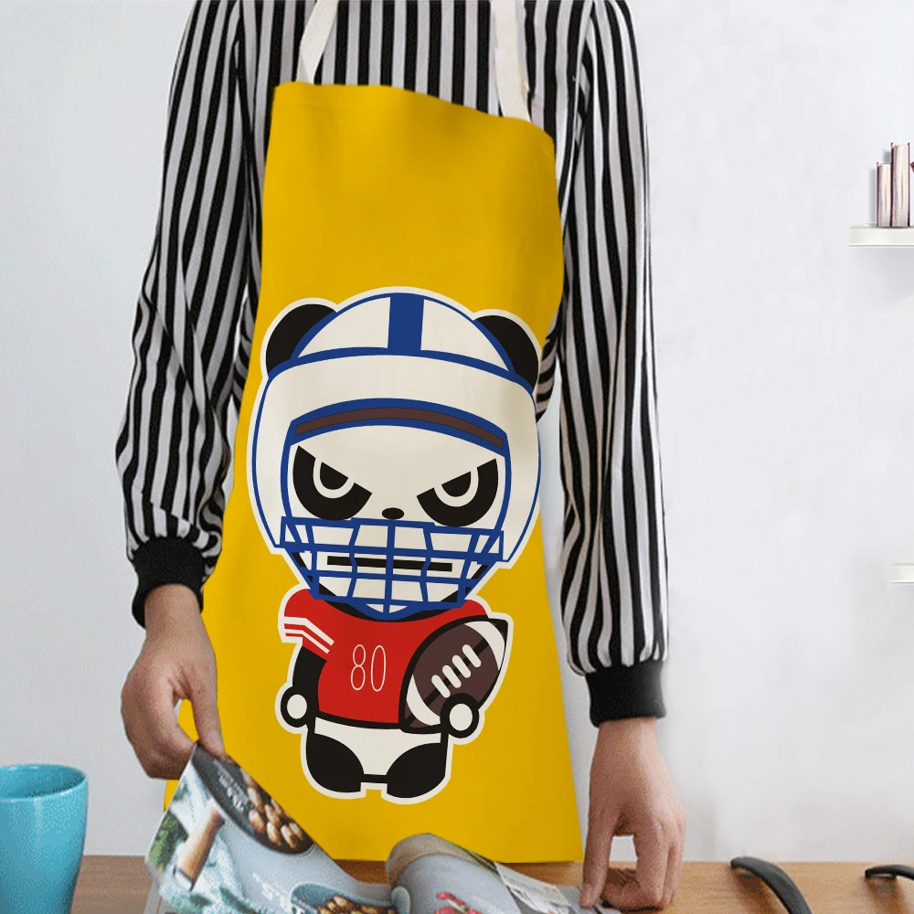Silstar Tex Cute Panda Apron Kitchen For Kids Woman Linen Apron Solid Color Carton Waterproof Garden Beard Haircut Hot Sale