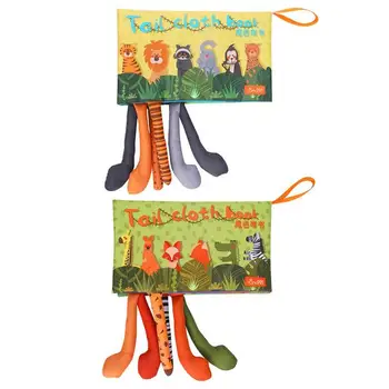 

Safe Baby Cloth Books Soft Animal Tails Cloth Book Newborn Baby Early Learning Educational Toys