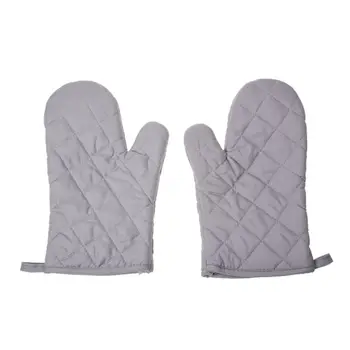

Promotion! 1 Pair Kitchen Craft Heat Resistant Cotton Oven Glove Pot Holder Baking Cooking Mitts Gray