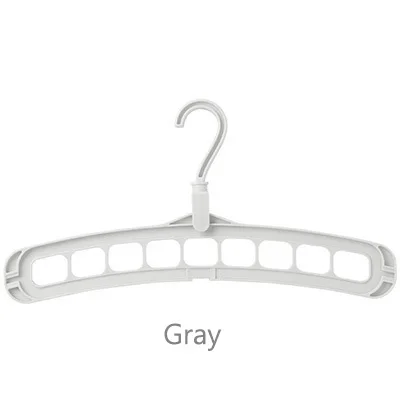 Вешалка для одежды, многофункциональная индивидуальная домашняя вешалка с девятью отверстиями, Волшебная вешалка, вращающаяся на 360 градусов, стойка для одежды - Цвет: Gray