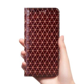 

Luxury Genuine Leather Flip Case For OnePlus One Two 1 2 3 X 5 5T 6 6T 7 7T Pro 8 8 Pro Grid wallet cover stand shell capa