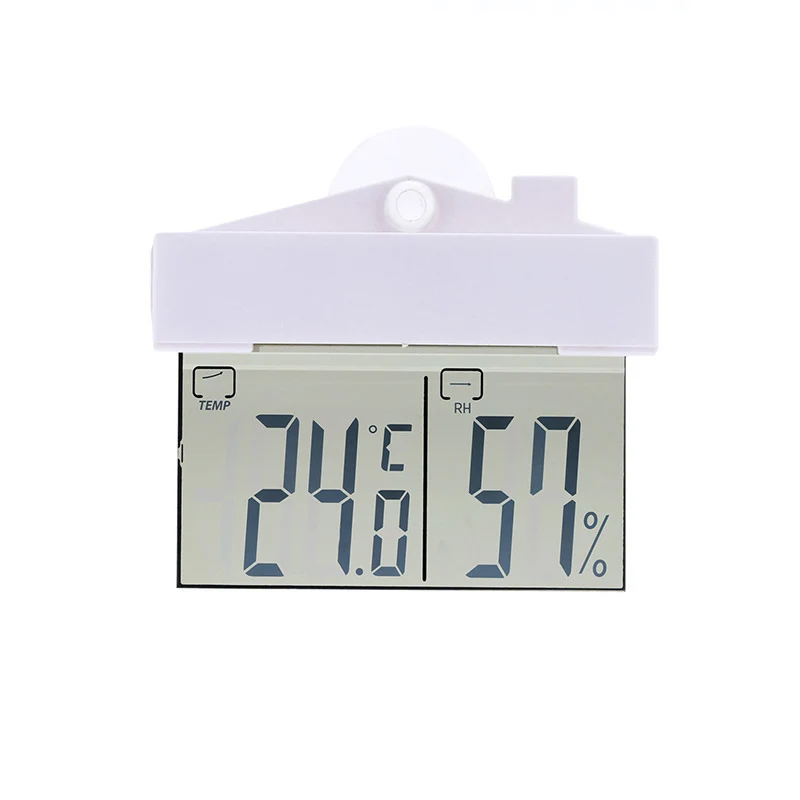 

LCD Digital Suction Cup Thermometer Meter Hydrometer Transparent Window Indoor Outdoor Temperature Monitor for Bedroom