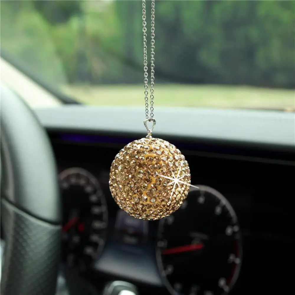 Подвеска автомобиля зеркало заднего вида Шарм Кристалл Bling шариковый висячий орнамент Стразы Декор интерьера счастливый кулон камень#1122