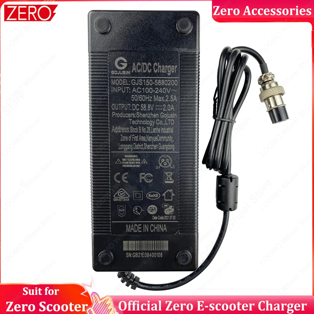 Оригинальное зарядное устройство Zero 8X 10X 11X DDM Mini Plus Электрический скутер 52V 60V 72V