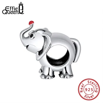 

Effie Queen 100% 925 Sterling Silver Lucky Elephant Charm Beads Fit DIY Bracelet Making Jewelry Gift CB03