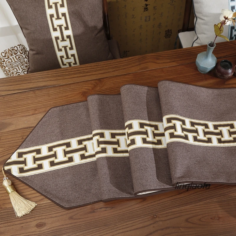 New Chinese modern minimalist table flag European American style garden tablecloth coffee table cloth bed towel Table runner