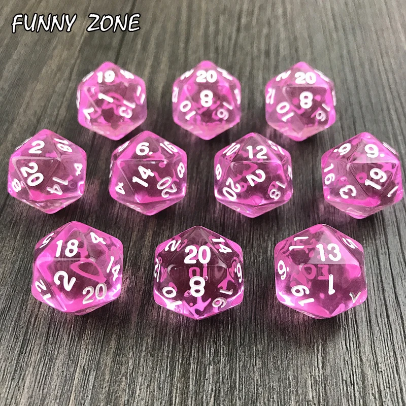 Dnd Polyhedral D20 10 шт./компл. высококачественные прозрачные/Прозрачные Цифровые кости