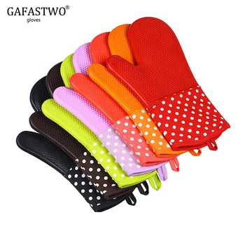 

2019 New Baking High Temperature Protect Gloves Kitchen Microwave Oven Insulation Gloves Black Red Yellow Multi-color optional