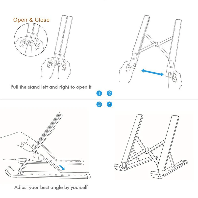Держатели для ноутбуков, регулируемый портативный держатель для ноутбука стол для MacBook Pro Air lenovo hp ASUS Dell более 10-15,6 дюймов планшеты для ноутбуков