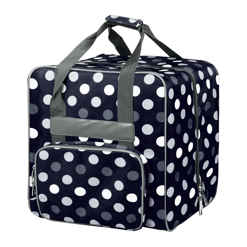 Black white Rejoicing Sewing Machine Bag, Portable Sewing Handle Tote Accessory, Sewing Machine Trolley Handbag for Sewing Machine - Цвет: Black white