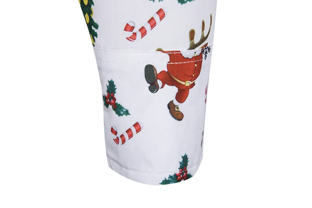 SHUJIN Мужская Рождественская футболка с милым мультяшным принтом, повседневная приталенная рубашка с длинным рукавом, Camisa Social Masculina, Рождественская одежда