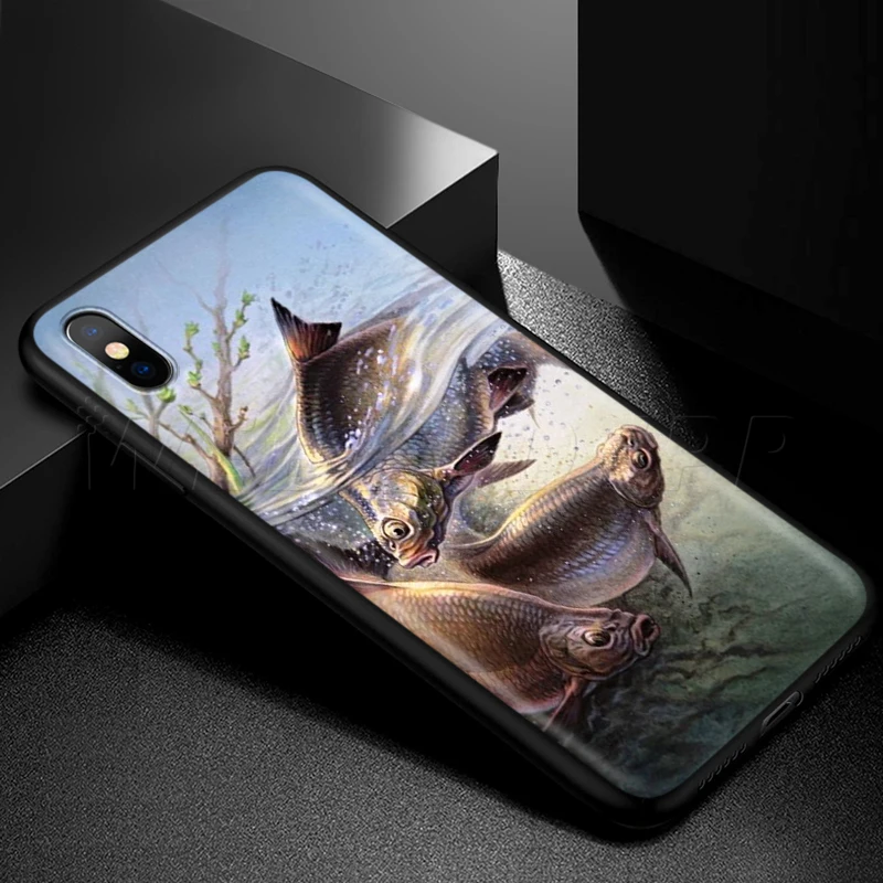 Webbedepp Карп Рыболовный чехол для Apple iPhone 11 Pro XS Max XR X 8 7 6 6S Plus 5 5S SE
