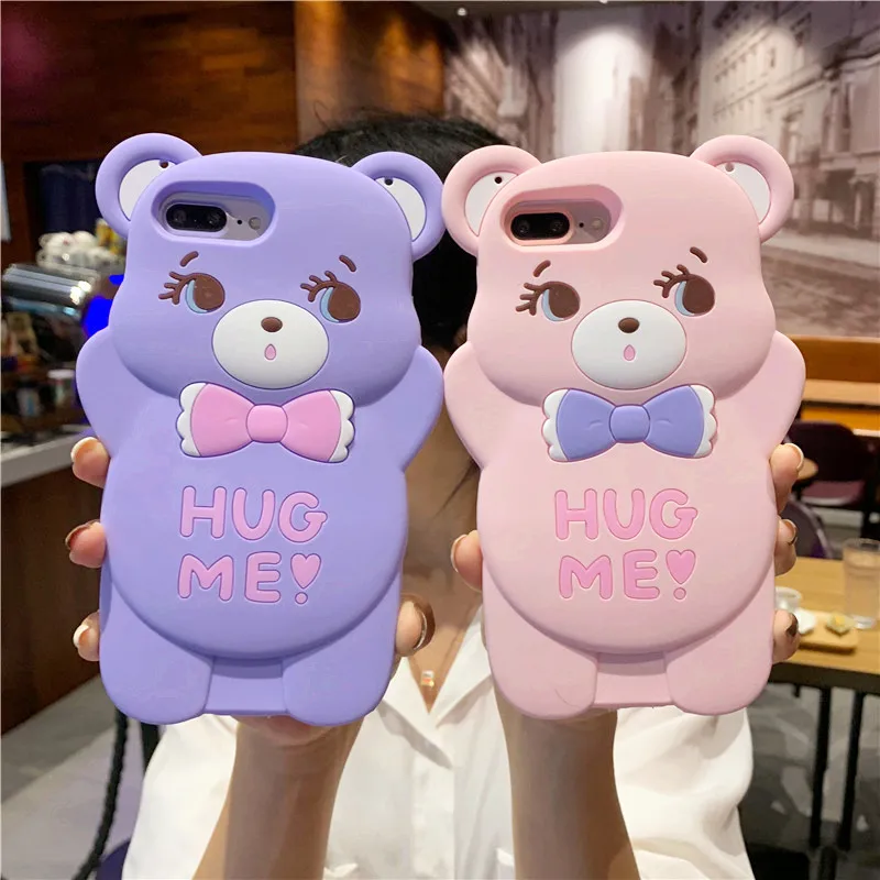 Чехол с милым медведем для iPhone 6 6S 8 7 Plus X Xs Xr XS Max чехол телефона |