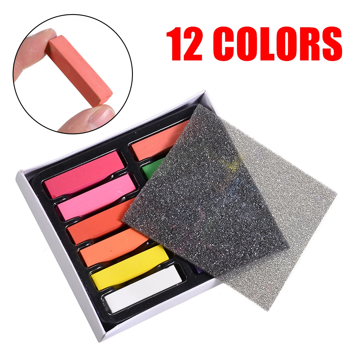 12 шт./компл. волос Цвет Мел нетоксичный Временный салон Комплект Для женщин девушки моющиеся Пастель Мел инструменты для окрашивания для укладки волос