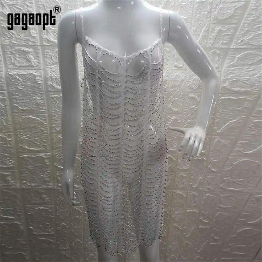 Gagaopt женское сексуальное платье открытое летнее платье Пляжная одежда - Цвет: Белый