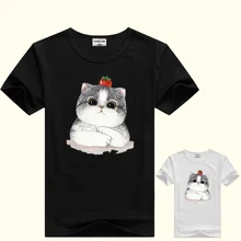Детская футболка; детская летняя футболка с рисунком кота для малышей; футболка с короткими рукавами для подростков; одежда для маленьких мальчиков и девочек; От 2 до 5 лет