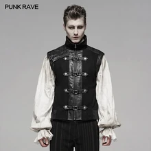 Панк рейв мужской стимпанк грубой саржевой тканый Ретро жилет сценические вечерние Клубные пиджаки спортивные мужские майки одежда