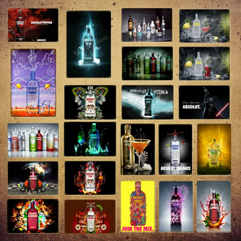 Absolut Peppar плакат водка металлическая жестяная вывеска Швеция пивное вино настенная печать винтажный Бар Паб домашний декор напитки доска YI-175