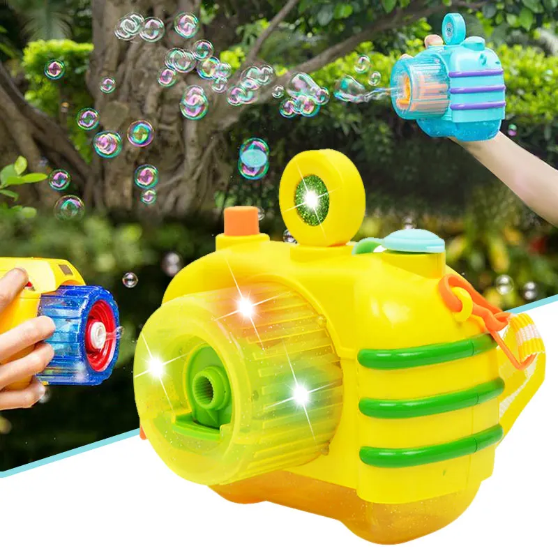 High Quality Electric Blowing Bubble Camera Shape Bubble Camera Light Music Children Gifts Toys