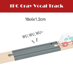 Premium Beech Wood Railway Track Accessories - Forked Rail Design for Kids' Wooden Train Sets (1pc Gray Vocal)