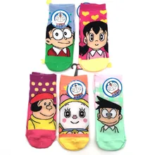 Liviixuan, 1 пара, удобные хлопковые носки с рисунком дораэмона, короткие носки для женщин и девочек на лето и осень, дышащие спортивные носки до щиколотки