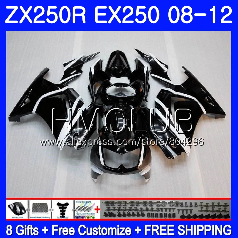 Body For KAWASAKI NINJA EX250 ZX250R 2008 2009 2010 2011 2012 9JK.15 ZX 250R ZX-250R EX 250 stock black 08 09 10 11 12 Fairings Body For KAWASAKI NINJA EX250 ZX250R 2008 2009 2010 2011 2012 9JK.15 ZX 250R ZX-250R EX 250 stock black 08 09 10 11 12 Fairings
