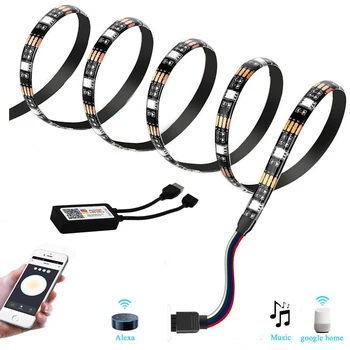 

SMD 5050 USB LED Strip light TV Background Google with Alexa Echo Google Home Assistant 0.5m/1m/2m/3m/4m/5m DC 5V RGB
