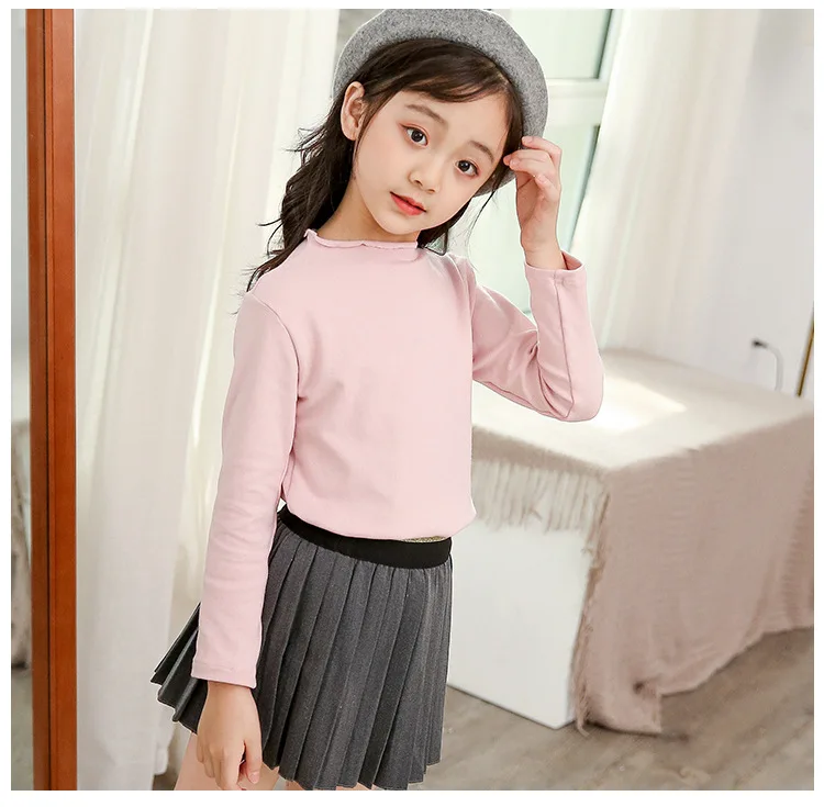 Back To School Clothing Teenage Girls Fashion Tops Little Kids T Shirt Autumn 2019 Baby Girl T-shirts Tees White Pink Green Grey (8)