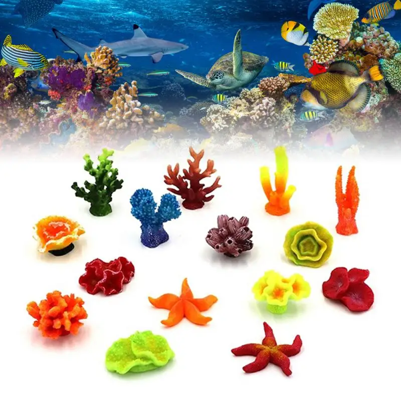 Aquarium Resin Coral Starfish Decoration Simulation Fish Tank Pond Ornament Decor Accessory Decorations Marbles | Дом и сад