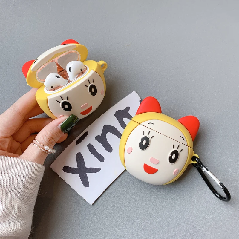 Doraemon чехол для наушников Dorami силиконовый чехол для AirPods 1 2 гарнитура зарядная коробка милые 3D Pokemons и Pikachus чехлы с крюком