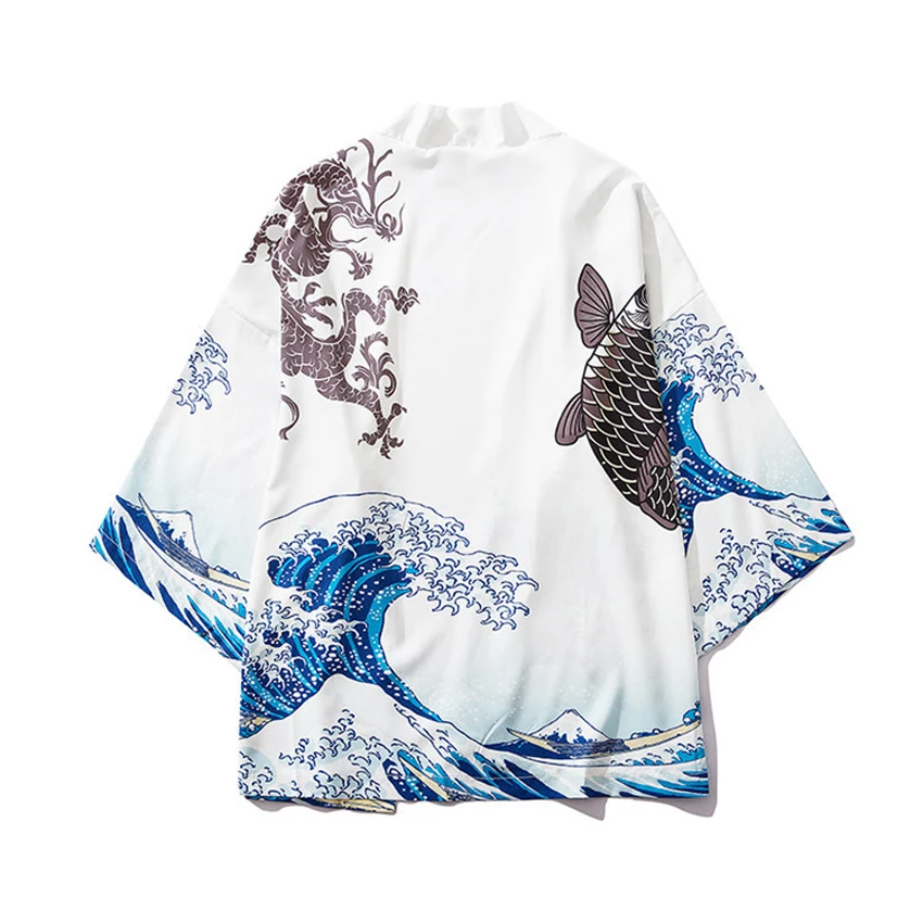 Unisex Woman Japanese Harajuku Kimono Haori Thin Sunscreen Coat Cardigan Ukiyo Man Wide Leg Pants Leisure Loose Harem Trousers