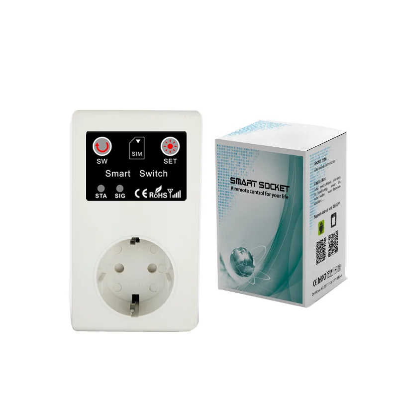 16A GSM Socket Outlet Remote Control Power Switch Temperature Sensor Smart Home Relay Controller SMS App Garage Door Gate Opener