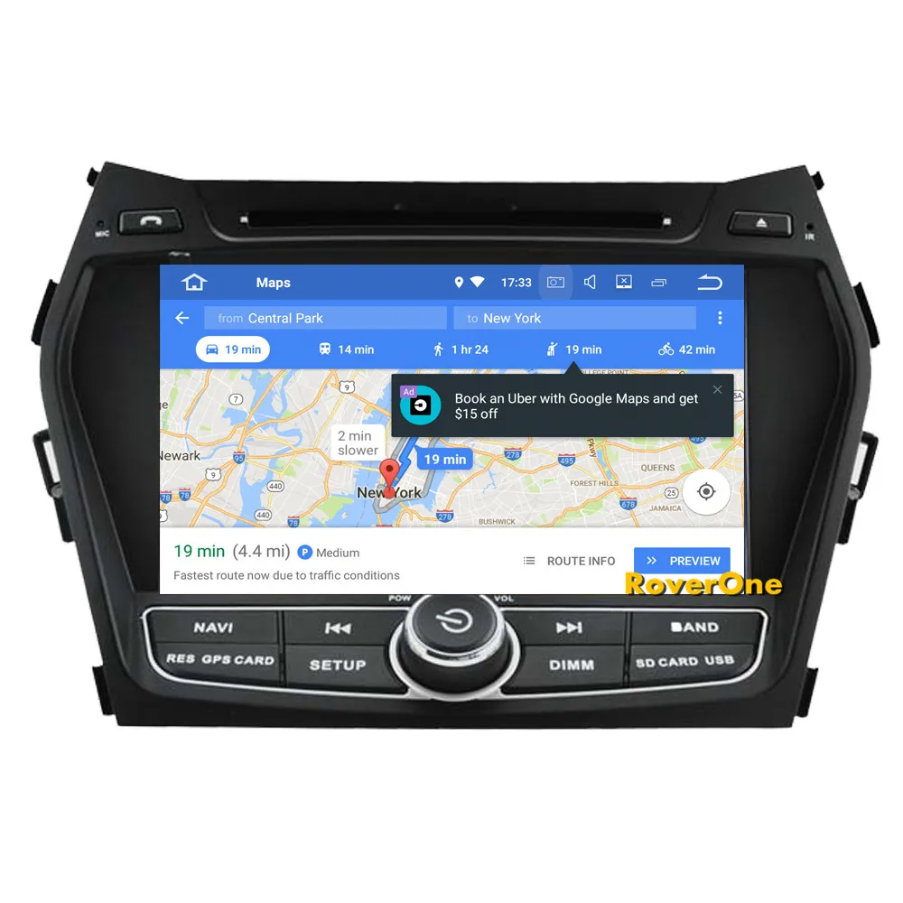 Discount RoverOne Car Multimedia System For Hyundai IX45 Santa Fe Santafe Android 9.0 Radio Stereo DVD GPS Navigation Media Music Player 10