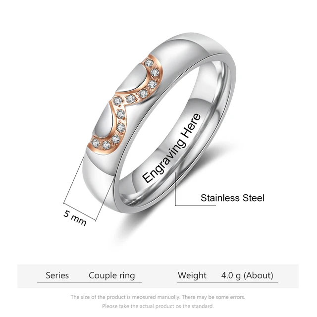 Heartbeat Couple Rings in Sterling Silver | MYKA