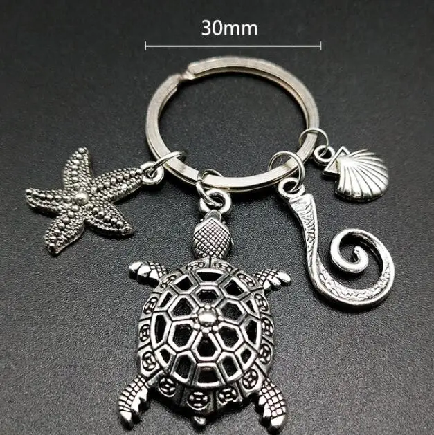 Ретро мини украшение прекрасный маленький брелок с черепахой Париж Тур брелок держатель для ключей кольцо для женщин очаровательный кулон для сумки подарок