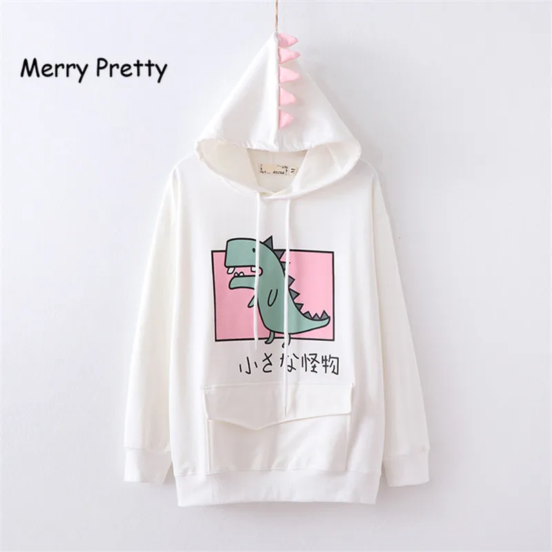 Женская толстовка с капюшоном Merry Pretty на осень и весну милые пуловеры рисунком