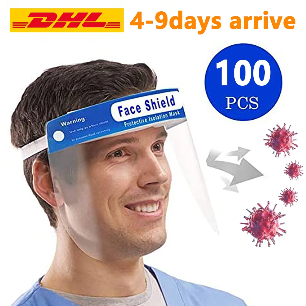 

DHL Free Shipping 100pcs transparent clear flip-up full protection adjustable helmet Safety face shield