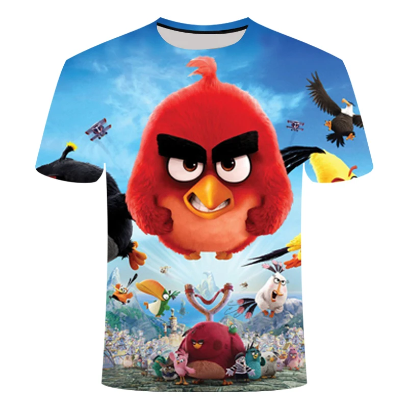 TX-1174 Новое поступление, футболка с 3D принтом Angry Birds Movie 2, женская и мужская повседневная футболка с коротким рукавом Angry Birds 2, летняя уличная одежда, топы - Цвет: TX-1174