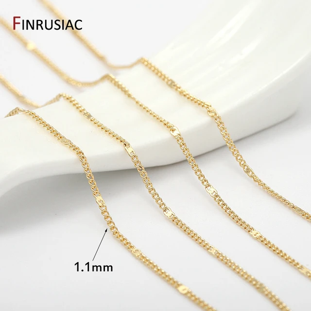 14k Real Gold Plated Chain For Jewelry Making 1.2mm 1.6mm 2.0mm