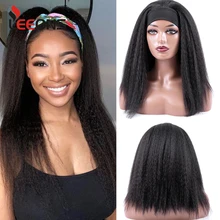 

Synthetic Wig Yaki Kinky Straight Headband Wig For Women Kinky Straight Wig With Headband High Temperature For Daily Style