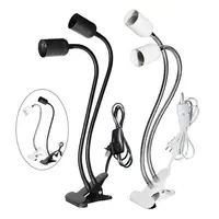 Black white Plug in Clip on Light,Screw bulb Clip on Desk Light for Desk,Bed Headboard with on/off switch,Clamp lamp for reading 1