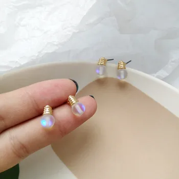 

Tiny Light Bulb Shape Stud Earrings for Women Korean Cute Simple Wind Korean Funny Bulb Shape Resin Female Ear Jewelry Gifts