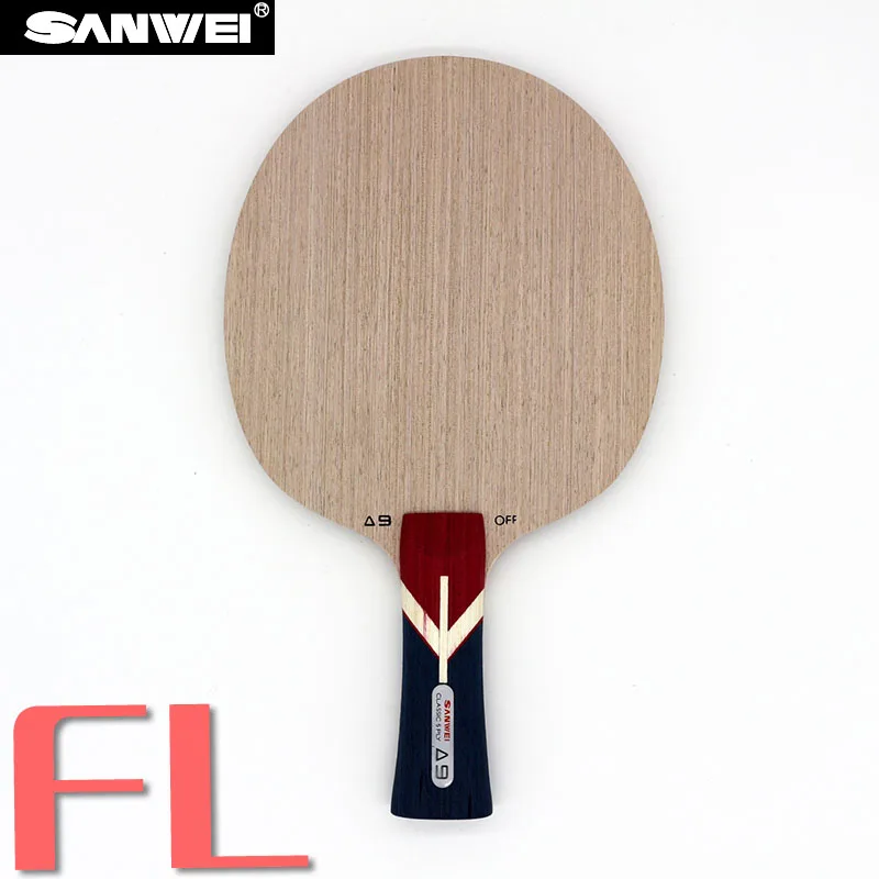 shakehand long FL Sanwei A9(5 слоев, Ayous ядро, петля) ракетка для настольного тенниса ракетка для пинг понга летучая мышь весло - Цвет: shakehand long FL