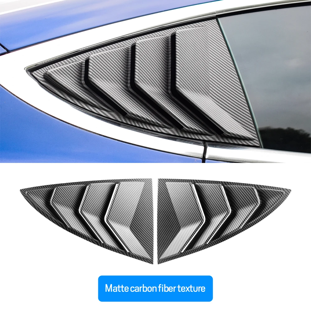 For Tesla Model 3 Highland 2024 Rear Side Window Louver Shutter Cover Trim  Black