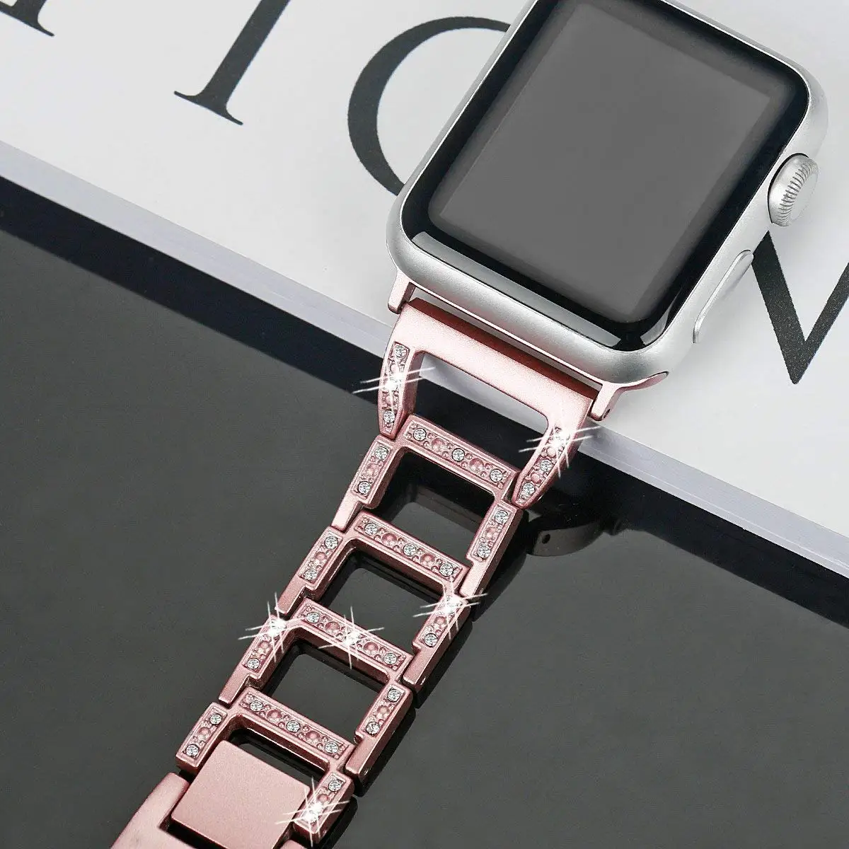 Браслет из нержавеющей стали ремешок для Apple Watch 38 мм 42 мм 40 мм 44 мм iWatch серия 5 4 3 2 ремешок Женский ремешок для часов RoseGold
