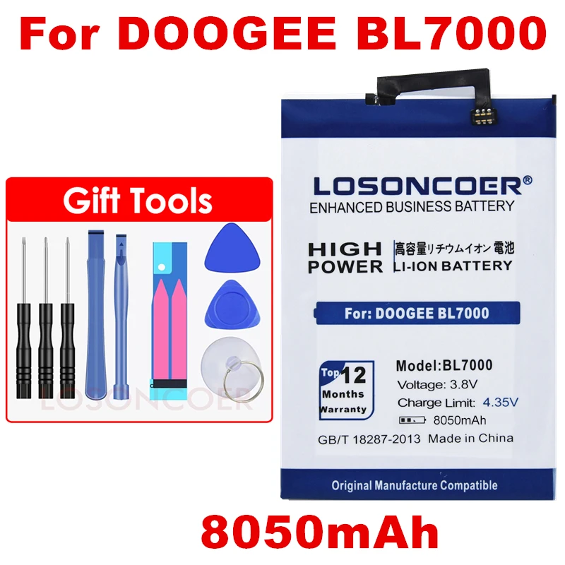 

LOSONCOER 8050mAh BL7000 Batteries For DOOGEE BL7000 Mobile Phone Battery+Tracking Number