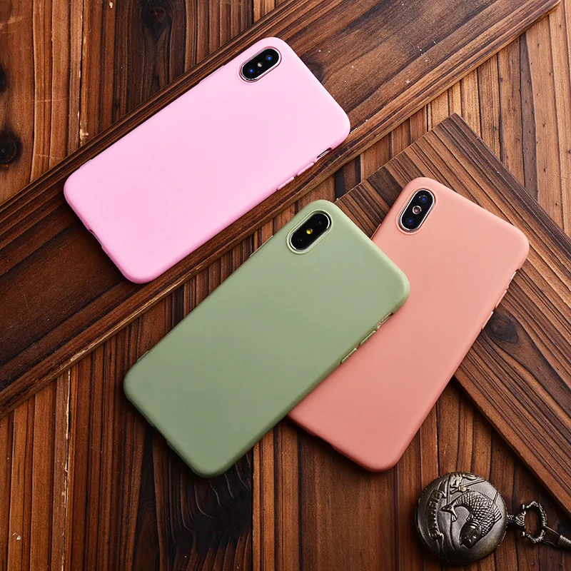 Роскошные противоударные матовые мягкие задние чехлы из ТПУ для Apple iPhone7 Plus 8 6 6s X XS