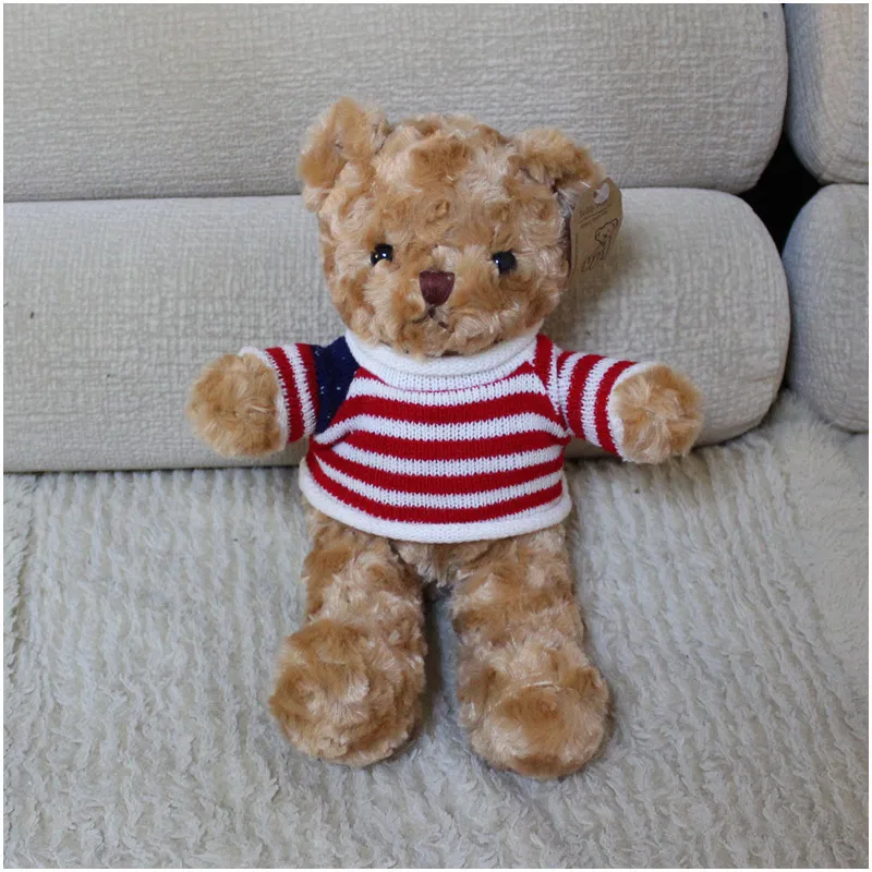 

Multi-color mao yi xiong Stripes Teddy Bear Plush Toy Doll Dress Bear Gift Wedding Gift